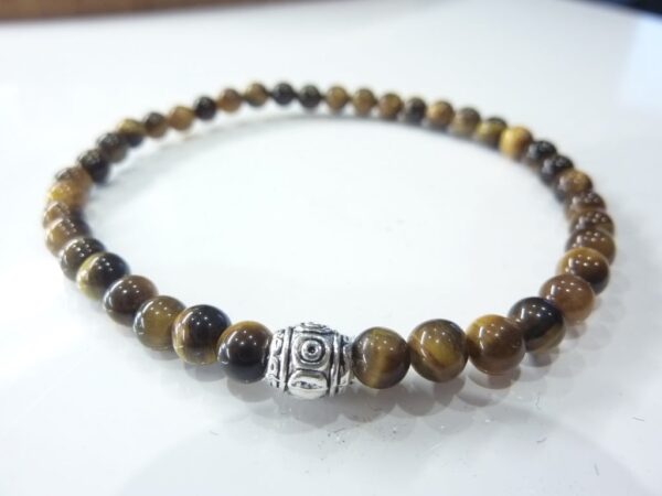 Bracelet Oeil de tigre - Perles ronde 4 mm