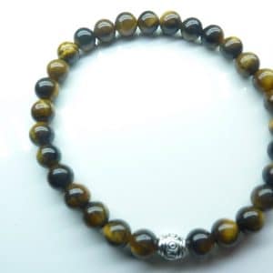 Bracelet Oeil de tigre - Perles ronde 6 mm