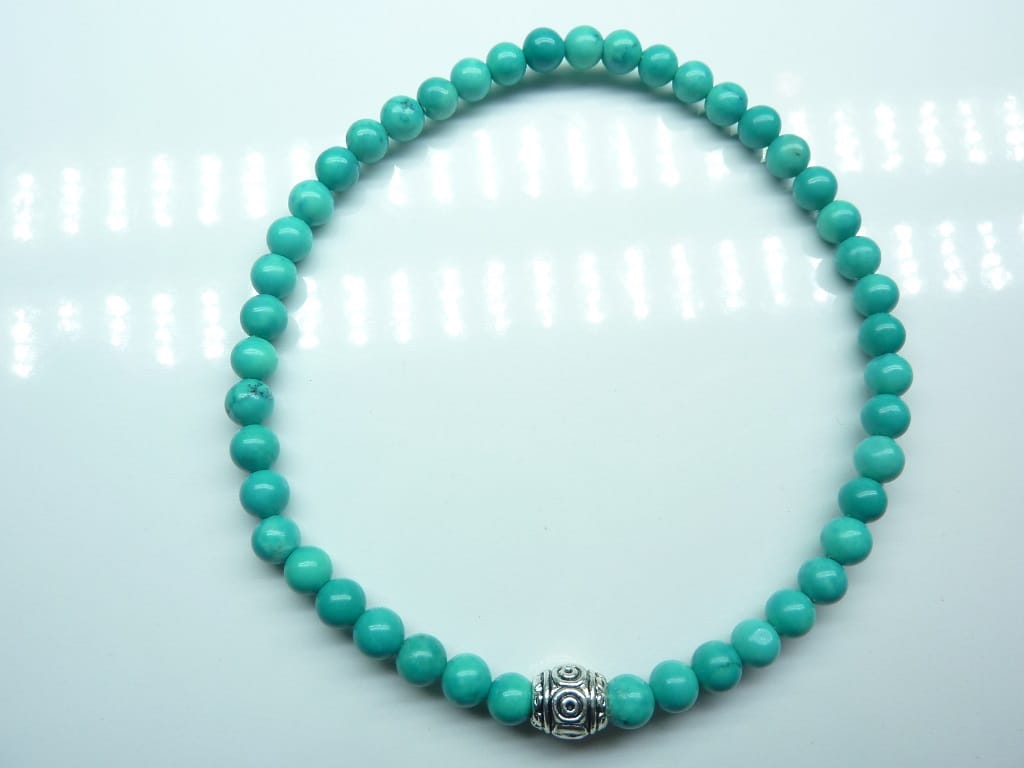 Bracelet Turquoise - perles rondes 4 mm