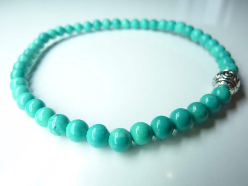 Bracelet Turquoise - perles rondes 4 mm