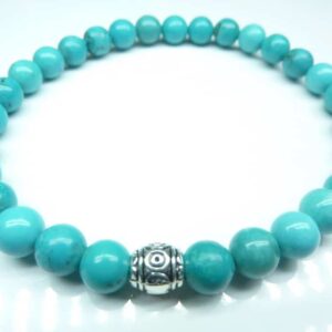 Bracelet Turquoise - Perles rondes 6 mm