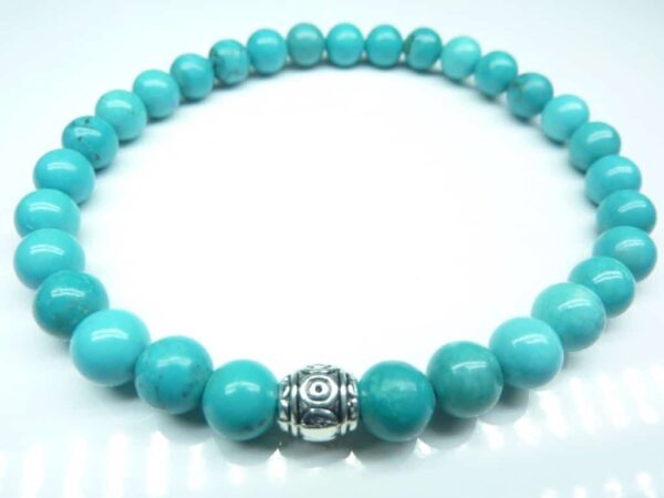Bracelet Turquoise - Perles rondes 6 mm