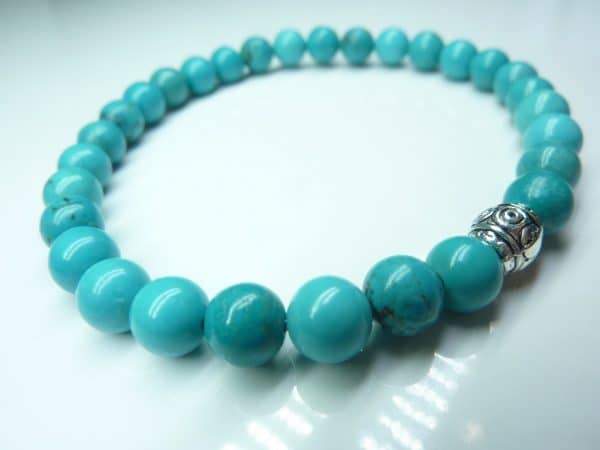 Bracelet Turquoise - perles rondes 6 mm