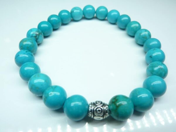 Bracelet Turquoise - perles rondes 8 mm