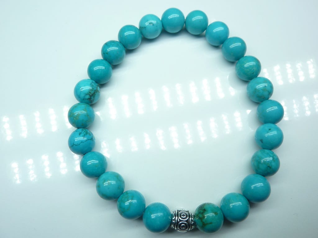 Bracelet Turquoise - perles rondes 8 mm