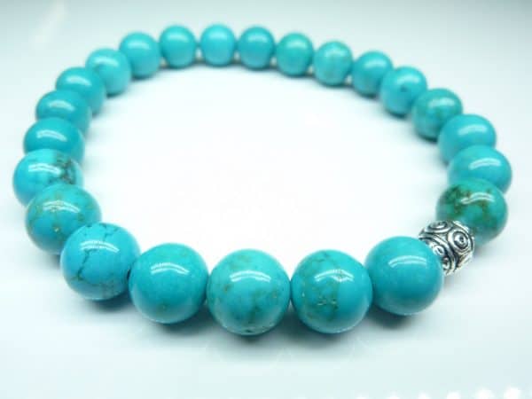 Bracelet Turquoise - perles rondes 8 mm