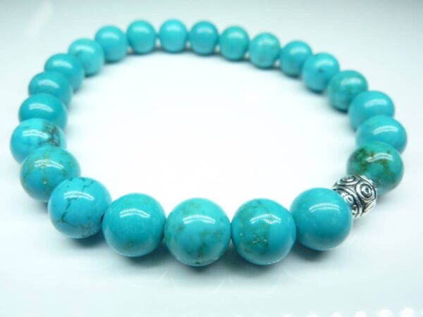 Bracelet Turquoise - perles rondes 8 mm