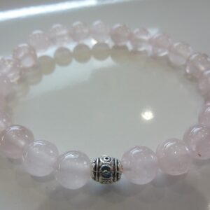 Bracelet Quartz rose - Perles rondes 8mm