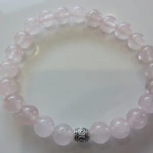 Bracelet Quartz rose - Perles rondes 8mm