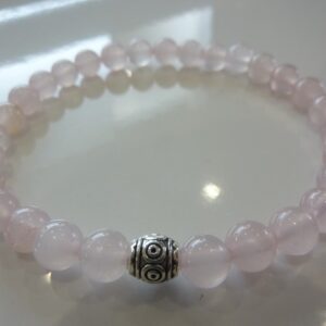 Bracelet Quartz rose - Perles rondes 6mm