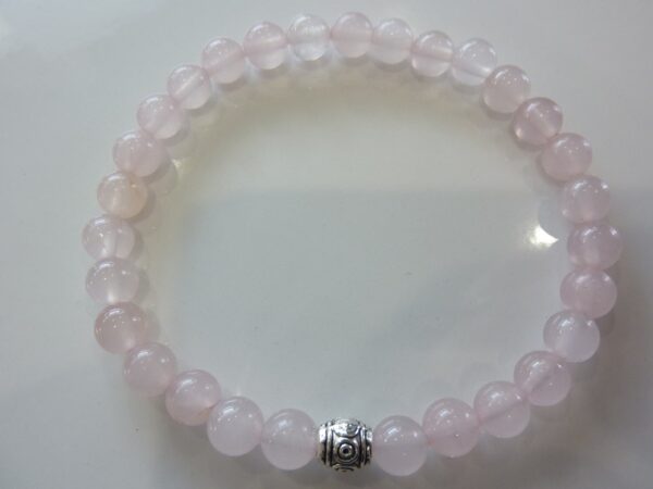 Bracelet Quartz rose - Perles rondes 6mm