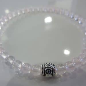 Bracelet Quartz rose - Perles rondes 4mm