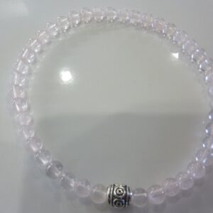 Bracelet Quartz rose - Perles rondes 4 mm