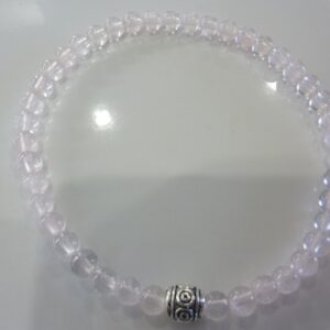 Bracelet Quartz rose - Perles rondes 4 mm