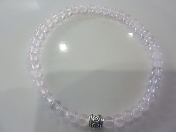 Bracelet Quartz rose - Perles rondes 4 mm