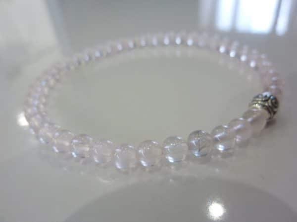 Bracelet Quartz rose - Perles rondes 4 mm