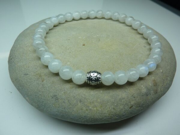Bracelet Pierre de lune - Perles rondes 6 mm