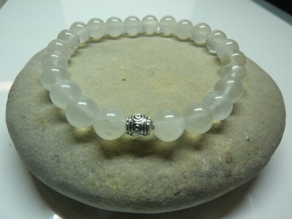 Bracelet Pierre de lune - Perles rondes 8 mm