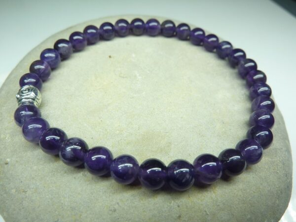  Bracelet Améthyste en perles rondes 6 mm