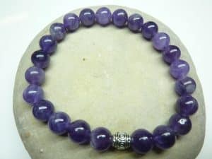 Bracelet Améthyste - Perles rondes 8 mm