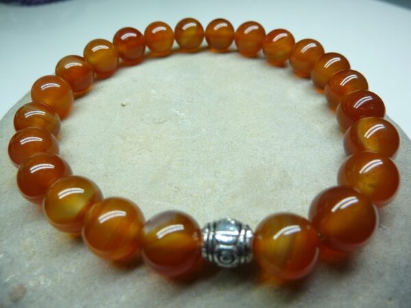 Bracelet Cornaline - Perles rondes 8 mm