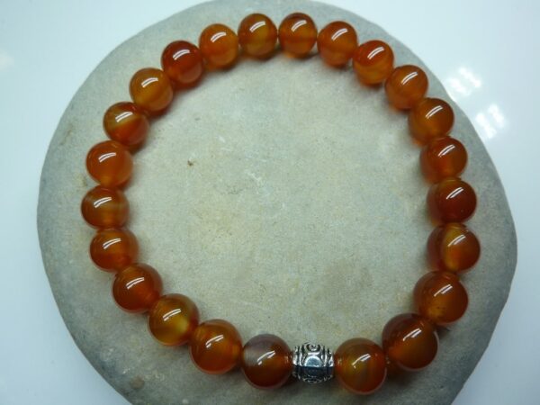 Bracelet Cornaline en perles rondes 8 mm