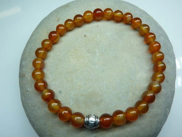 Bracelet Cornaline en perles rondes 6 mm