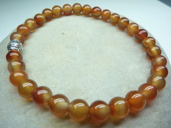 Bracelet Cornaline en perles rondes 6 mm
