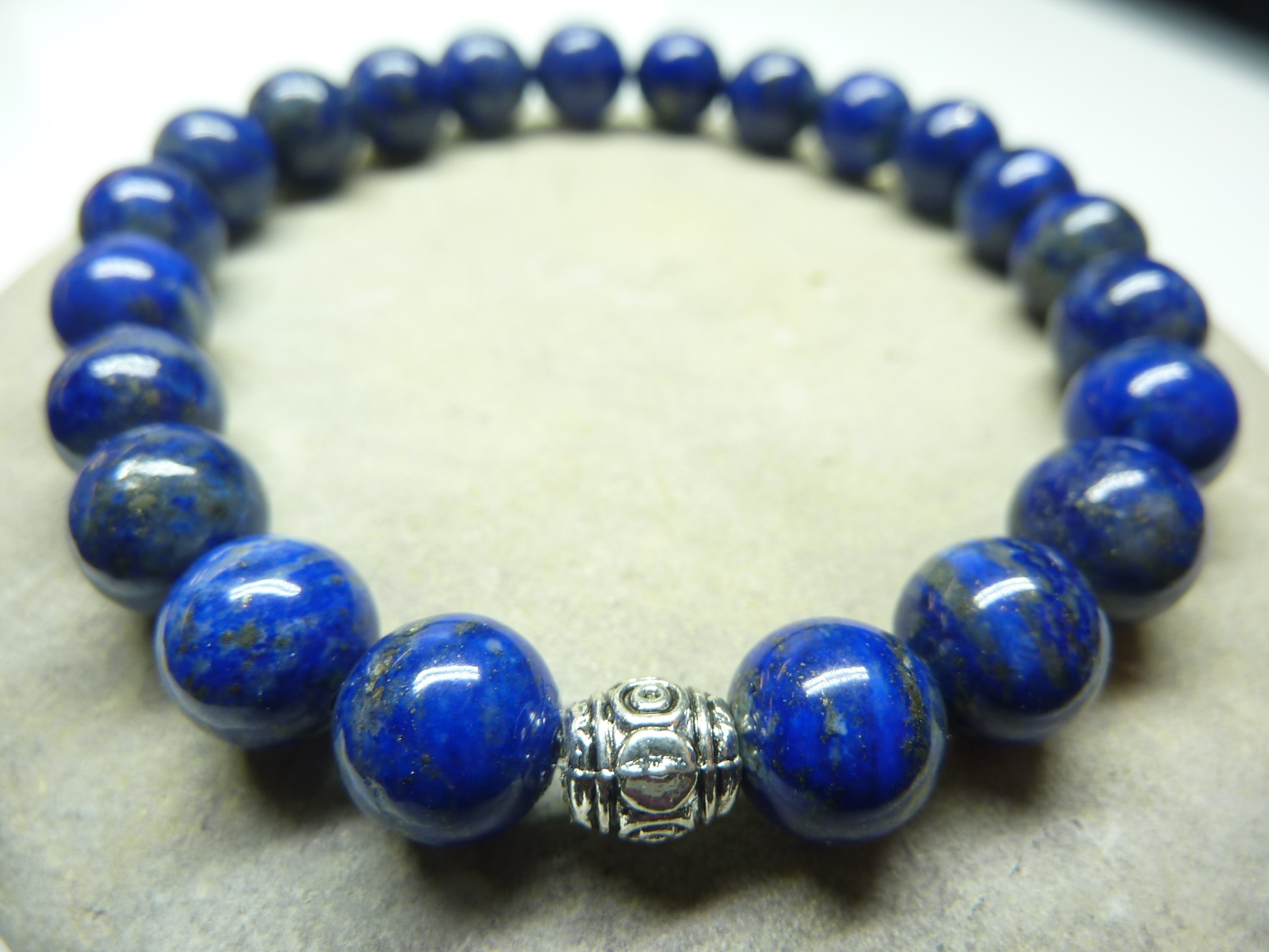 Bracelet Lapis Lazuli - Perles rondes 8 mm
