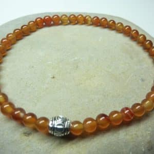 Bracelet Cornaline - Perles rondes 4 mm