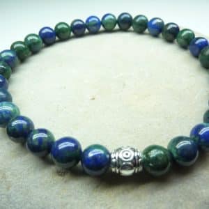 Bracelet Azurite Malachite - Perles rondes 6 mm