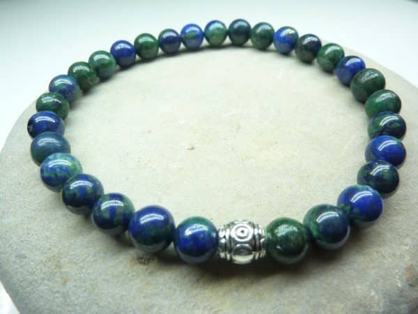 Bracelet Azurite Malachite - Perles rondes 6 mm