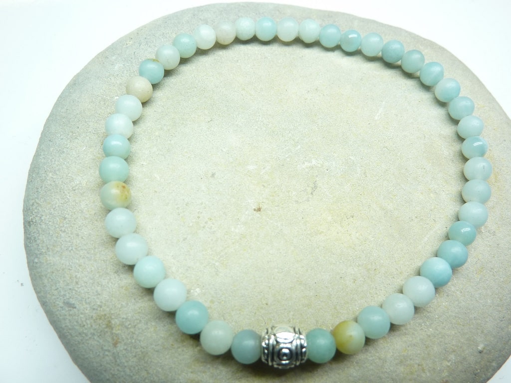 Bracelet Amazonite - Perles rondes 4 mm