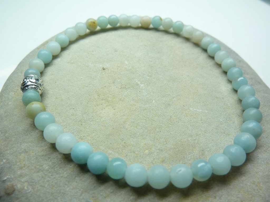 Bracelet Amazonite en perles rondes 4 mm