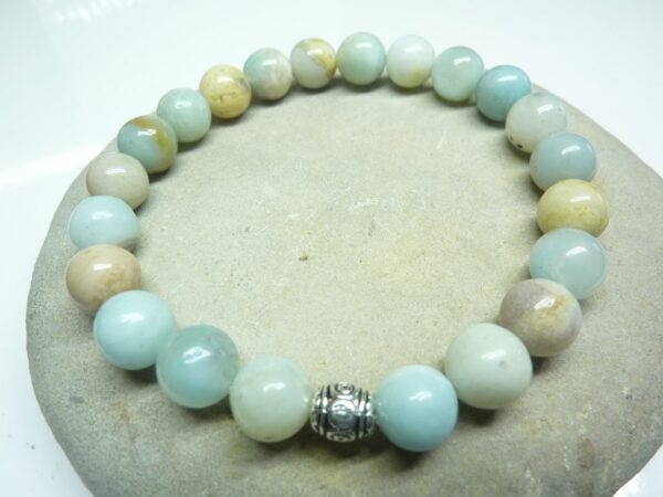 Bracelet Amazonite - Perles rondes 8 mm