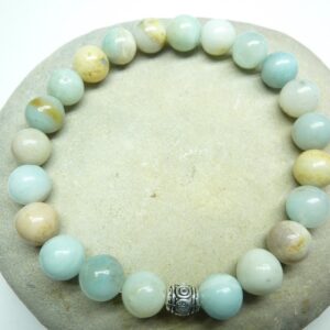 Bracelet Amazonite en perles rondes 8 mm