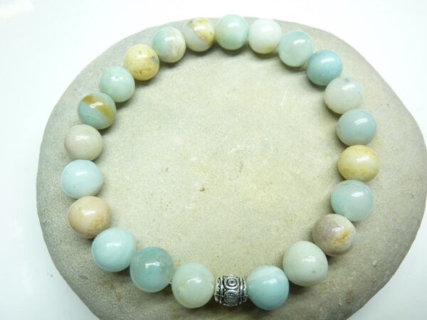 Bracelet Amazonite en perles rondes 8 mm