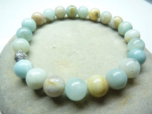 Bracelet Amazonite en perles rondes 8 mm