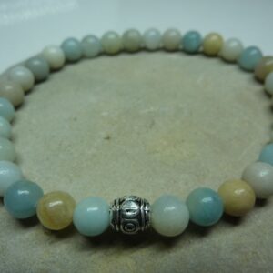 Bracelet Amazonite en perles rondes 6 mm