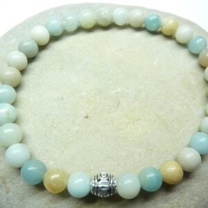 Bracelet Amazonite - Perles rondes 6 mm