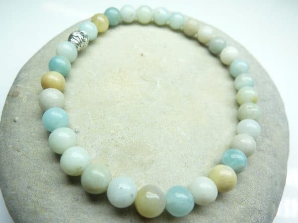 Bracelet Amazonite en perles rondes 6 mm