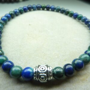 Bracelet Azurite Malachite - Perles rondes 4 mm