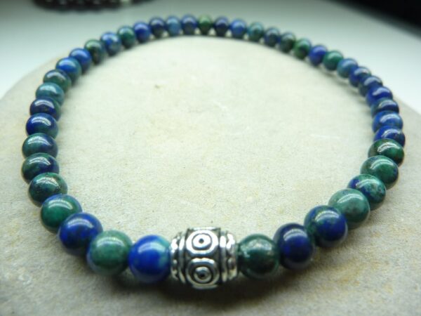 Bracelet Azurite Malachite - Perles rondes 4 mm