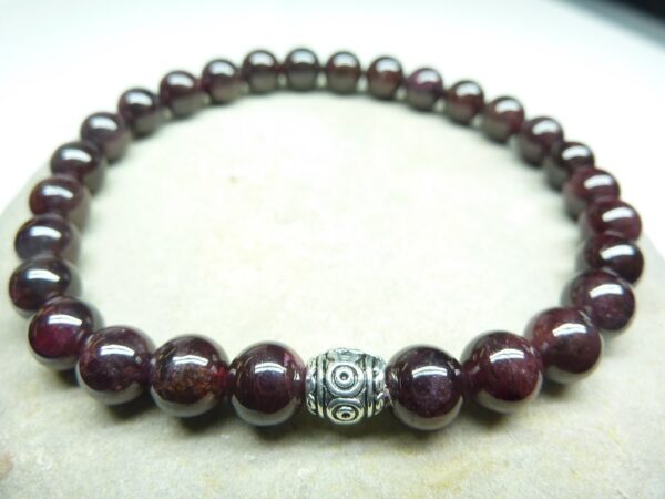 Bracelet Grenat - Perles rondes 6 mm