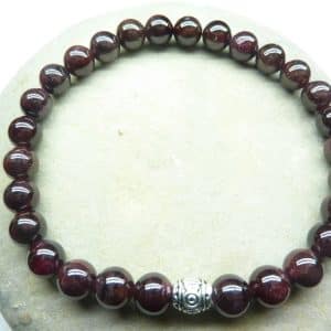 Bracelet Grenat en perles rondes 6 mm