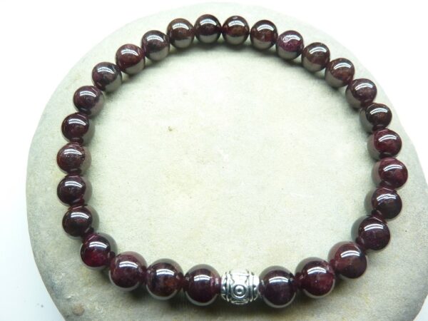 Bracelet Grenat en perles rondes 6 mm