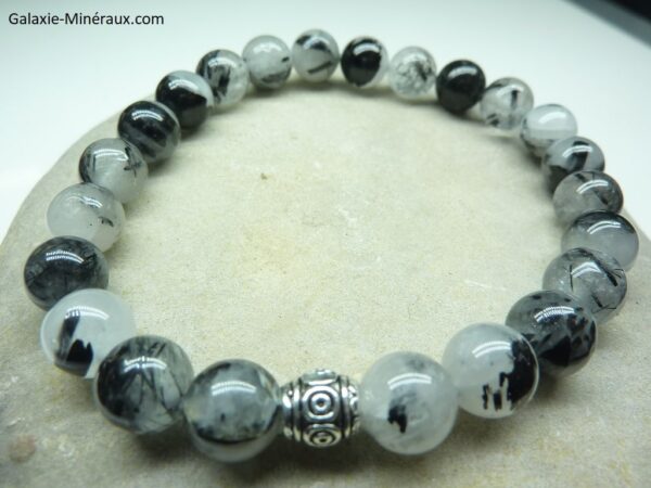 Bracelet Quartz tourmaliné - Perles rondes 8 mm