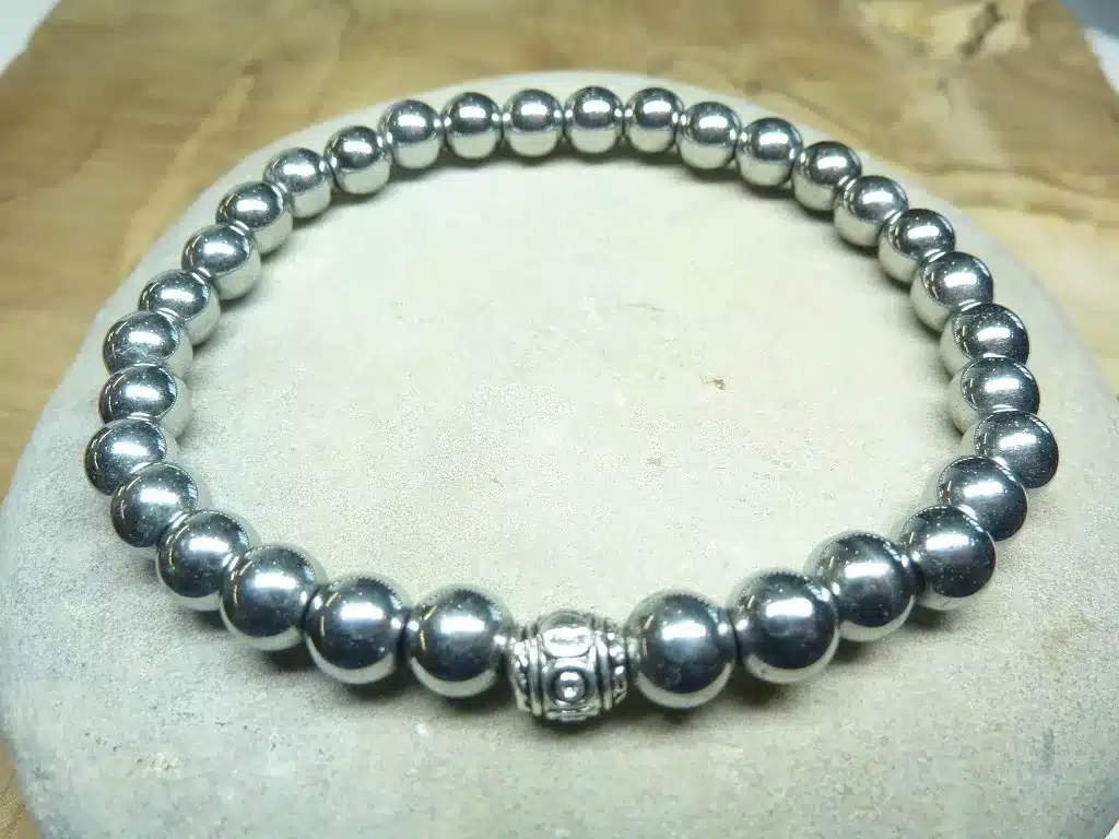 Bracelet Hématite – Perles rondes 6 mm