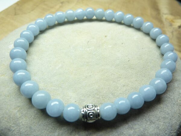 Bracelet Angélite en perles rondes 6 mm
