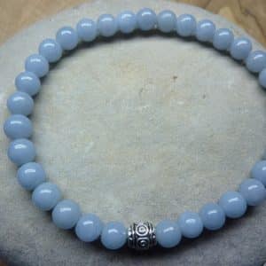 Bracelet Angélite - Perles rondes 6 mm